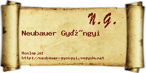Neubauer Gyöngyi névjegykártya